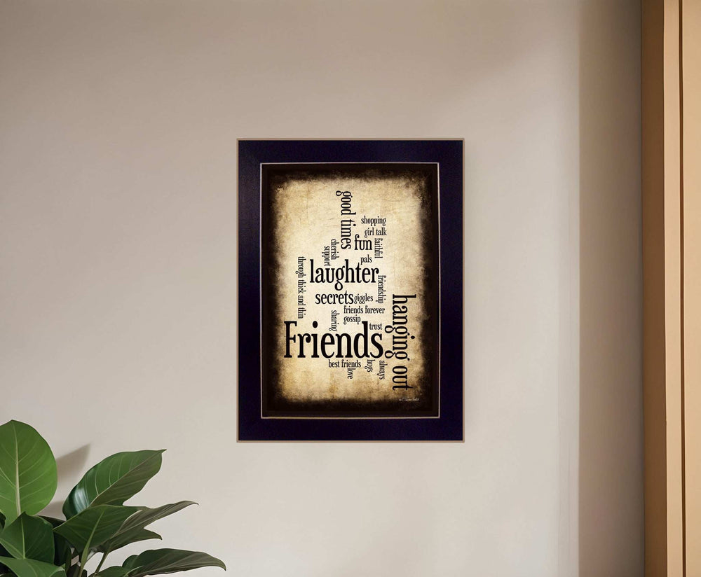 Friends I Black Framed Print Wall Art - Homeroots - Flyclothing LLC