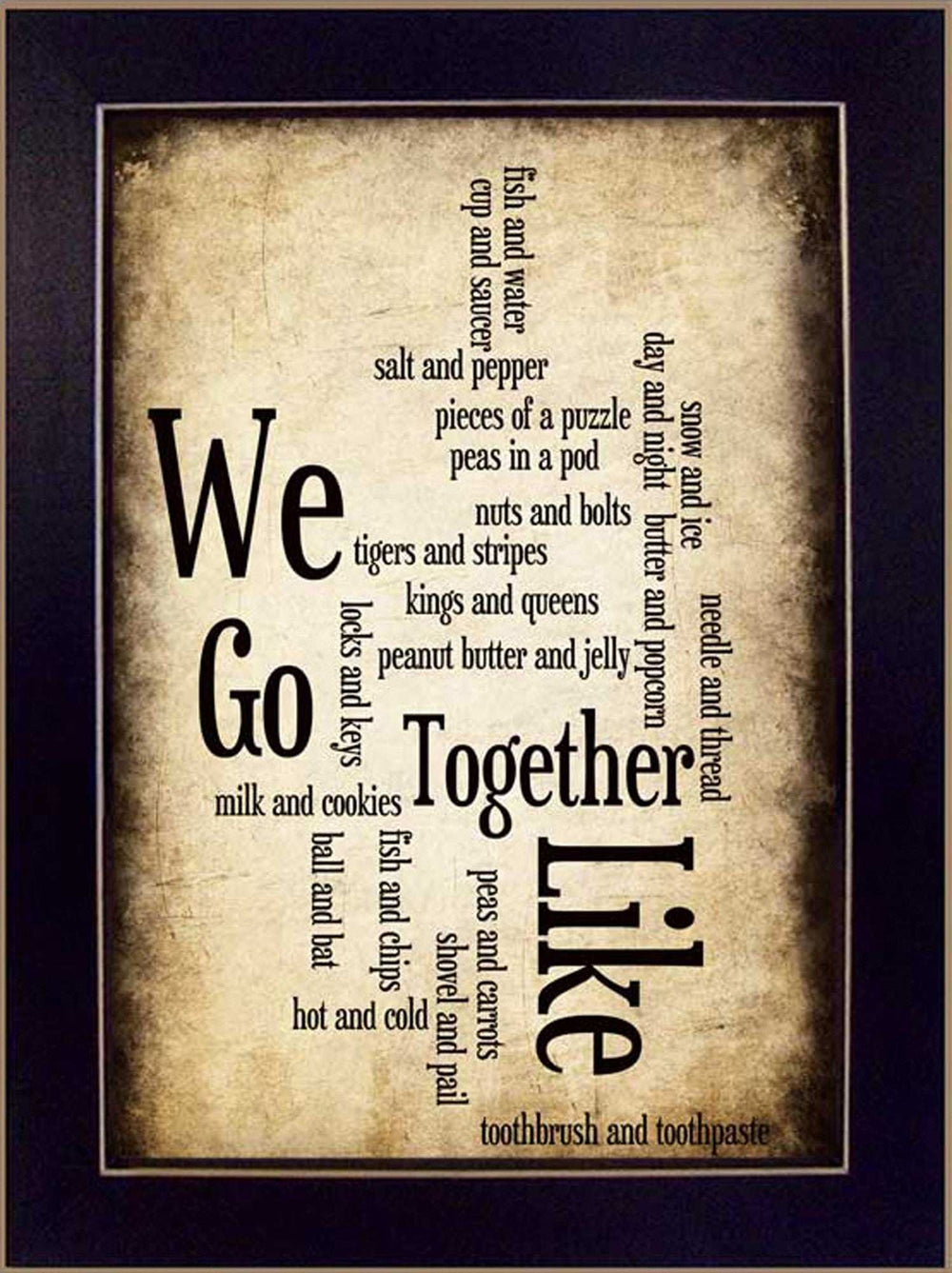 We Go Together I Black Framed Print Wall Art - Homeroots - Flyclothing LLC