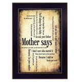 Mother Says 1 Black Framed Print Wall Art - Homeroots - Flyclothing LLC