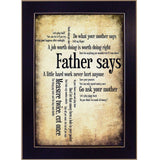 Father Says 1 Black Framed Print Wall Art - Homeroots - Flyclothing LLC
