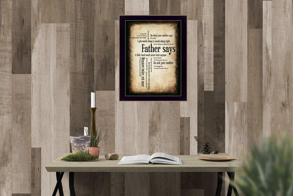 Father Says 1 Black Framed Print Wall Art - Homeroots - Flyclothing LLC