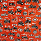 Rockmount Ranch Ware Vintage Motorcycles Ride or Die Western Cotton Bandana in Red - Rockmount Clothing - Flyclothing LLC