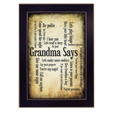 Grandma Says 1 Black Framed Print Wall Art - Homeroots - Flyclothing LLC