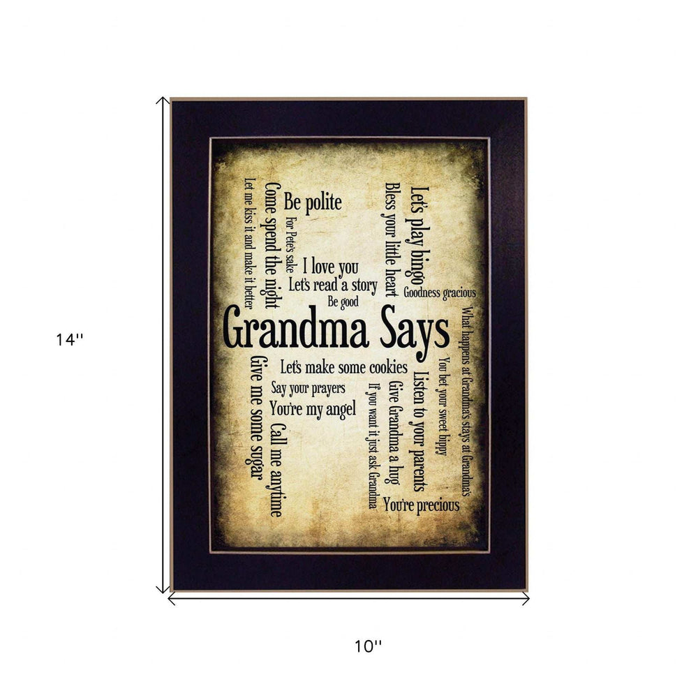 Grandma Says 1 Black Framed Print Wall Art - Homeroots - Flyclothing LLC