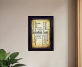 Grandma Says 1 Black Framed Print Wall Art - Homeroots - Flyclothing LLC