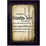 Grandpa Says Black Framed Print Wall Art - Homeroots - Flyclothing LLC