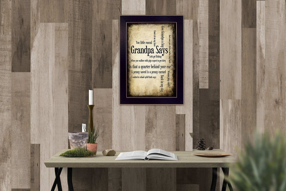 Grandpa Says Black Framed Print Wall Art - Homeroots - Flyclothing LLC