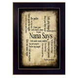 Nana Says Black Framed Print Wall Art - Homeroots - Flyclothing LLC
