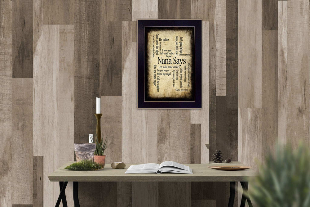 Nana Says Black Framed Print Wall Art - Homeroots - Flyclothing LLC