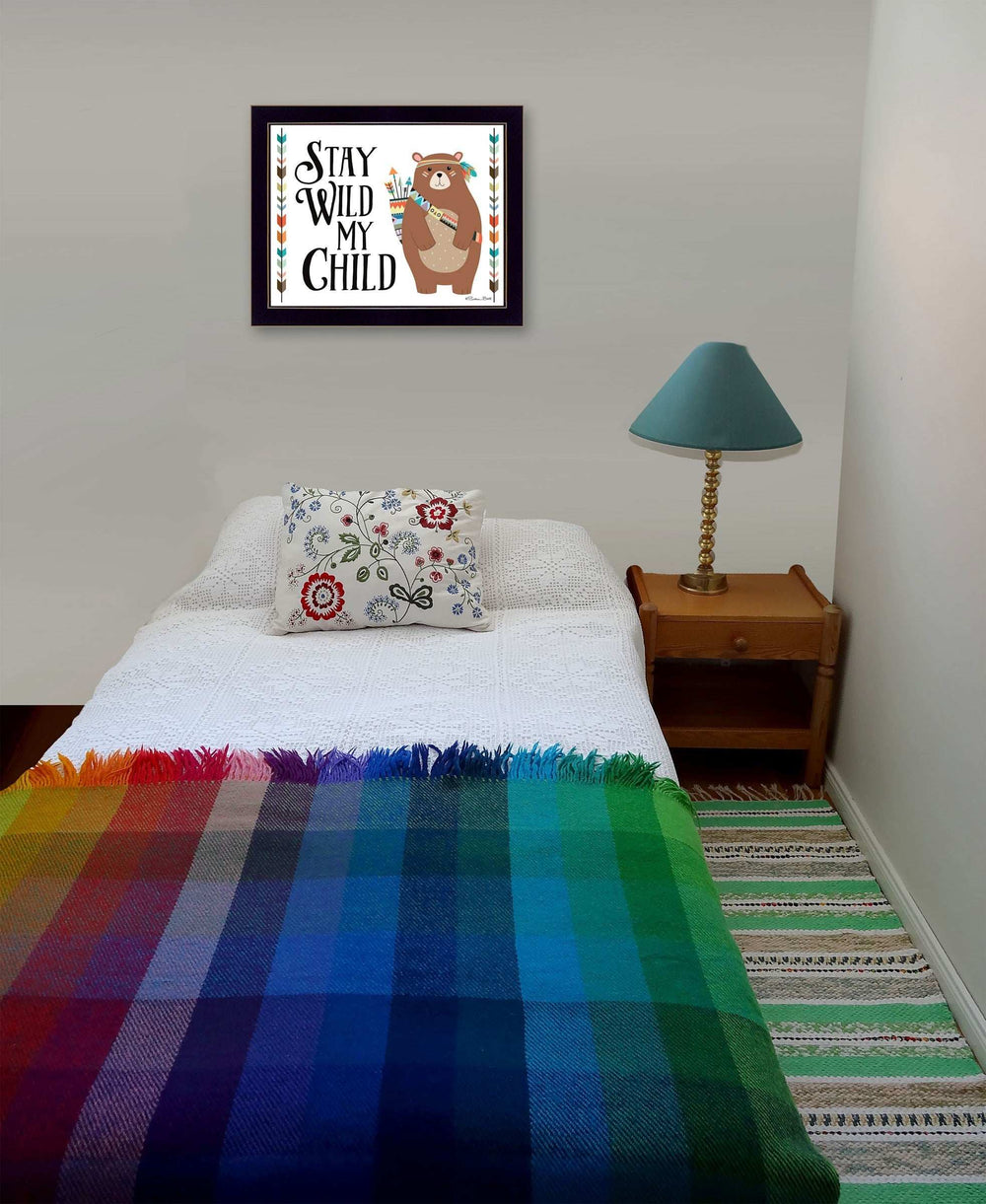 Stay Wild My Child 1 Black Framed Print Wall Art - Homeroots - Flyclothing LLC