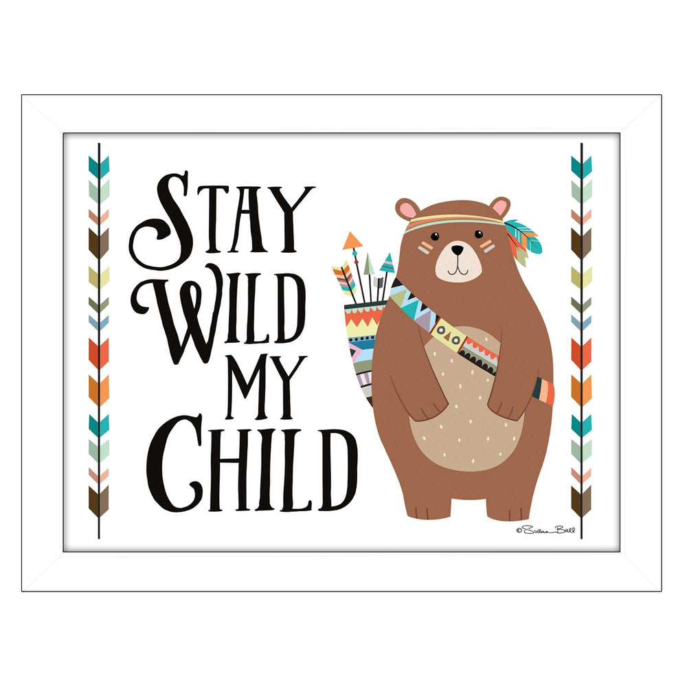 Stay Wild My Child 2 White Framed Print Wall Art - Homeroots - Flyclothing LLC