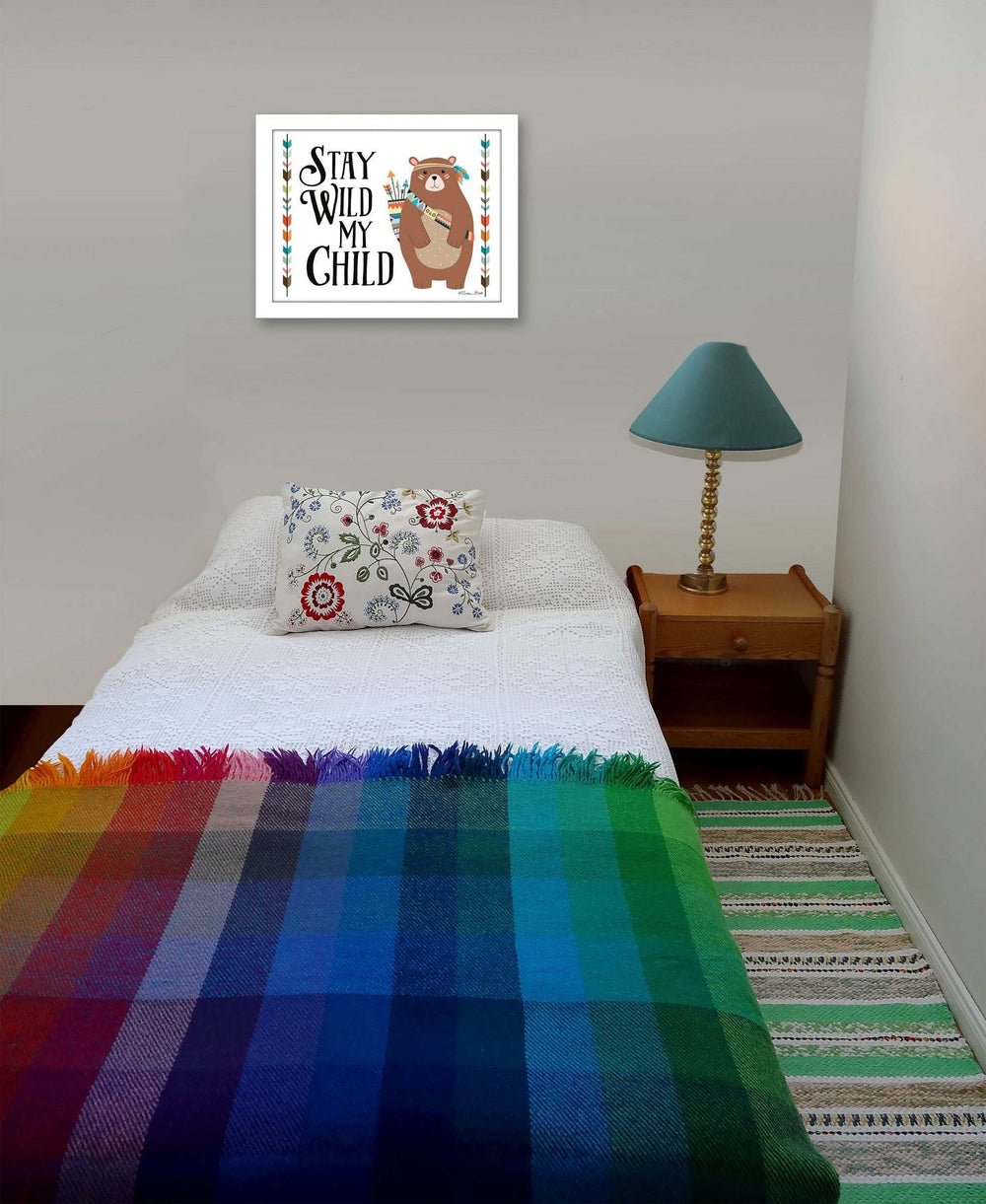 Stay Wild My Child 2 White Framed Print Wall Art - Homeroots - Flyclothing LLC