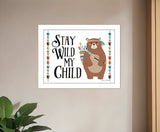 Stay Wild My Child 2 White Framed Print Wall Art - Homeroots - Flyclothing LLC