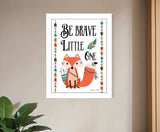 Be Brave Little One 2 White Framed Print Wall Art - Homeroots - Flyclothing LLC