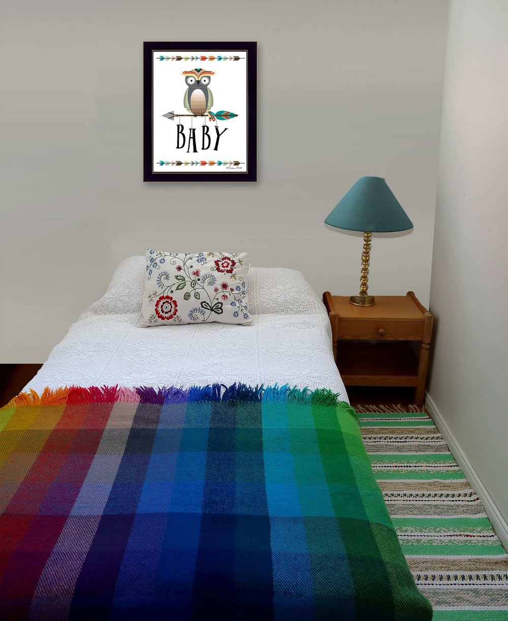 Owl Baby 1 Black Framed Print Wall Art - Homeroots - Flyclothing LLC