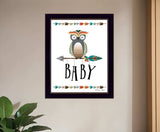 Owl Baby 1 Black Framed Print Wall Art - Homeroots - Flyclothing LLC