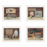 Set Of Four Country Bathroom White Framed Print Bathroom Wall Art - Homeroots - Flyclothing LLC