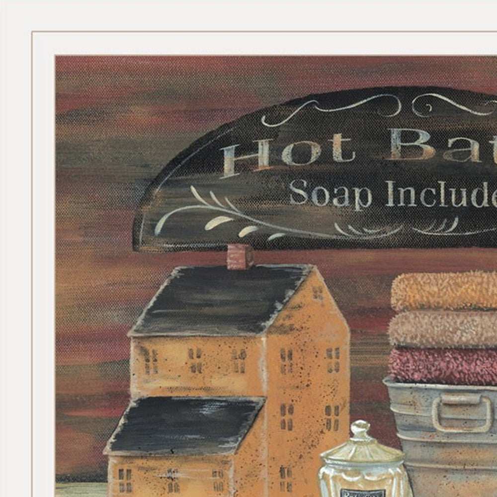 Set Of Four Country Bathroom White Framed Print Bathroom Wall Art - Homeroots - Flyclothing LLC