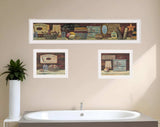 Set Of Three COUNTRY BATH White Framed Print Bathroom Wall Art - Homeroots - Flyclothing LLC