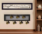 Set Of Two Heart Of The Home Black Framed Kitchen Wall Art With Seven Peg Mug Rack - Homeroots - Flyclothing LLC