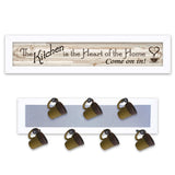 Set Of Two The Kitchen with Seven Peg Mug Rack White Framed Print Kitchen Wall Art - Homeroots - Flyclothing LLC