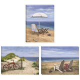Set Of Three Sand Beach Designs Wrapped Canvas Print Wall Art - Homeroots - Flyclothing LLC