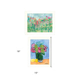 Set Of Two Flower field or Bouquet White Framed Print Wall Art - Homeroots - Flyclothing LLC