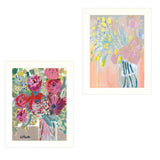 Set Of Two Pastel Bouquets Maybe Shes a Wildflower White Framed Print Wall Art - Homeroots - Flyclothing LLC