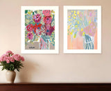 Set Of Two Pastel Bouquets Maybe Shes a Wildflower White Framed Print Wall Art - Homeroots - Flyclothing LLC