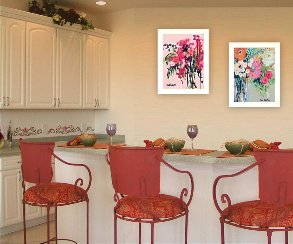 Set Of Two Garden Flowers White Framed Print Wall Art - Homeroots - Flyclothing LLC