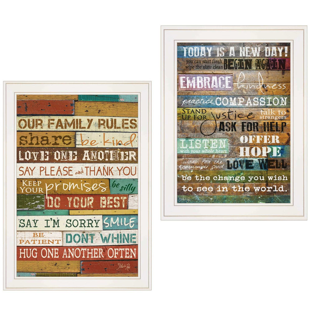 Set Of Two Today Is White Framed Print Wall Art - Homeroots - Flyclothing LLC