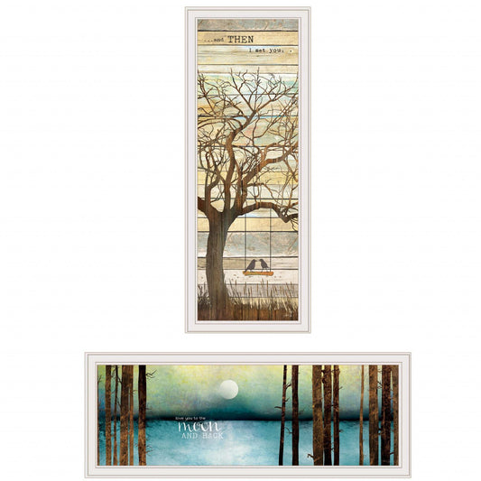 Set Of Two I met You or Living your Dreams 2 White Framed Print Wall Art - Homeroots - Flyclothing LLC