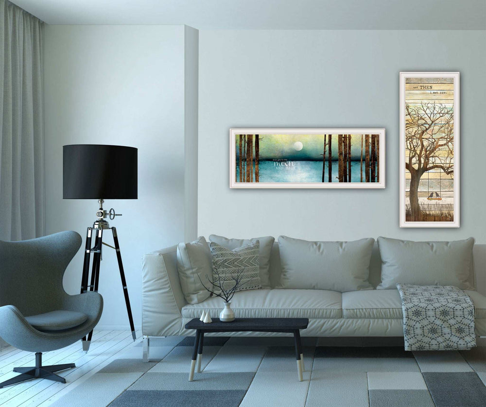 Set Of Two I met You or Living your Dreams 2 White Framed Print Wall Art - Homeroots - Flyclothing LLC