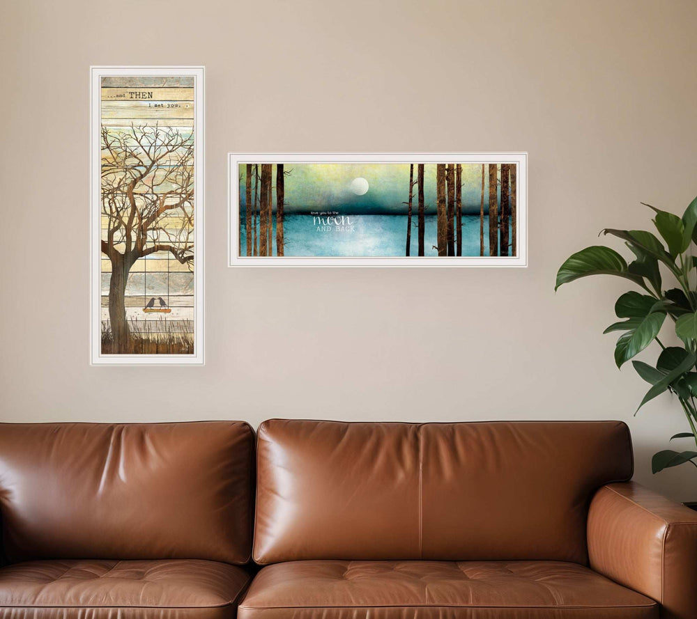 Set Of Two I met You or Living your Dreams 2 White Framed Print Wall Art - Homeroots - Flyclothing LLC