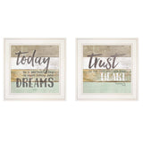 Set Of Two Trusting in the Lord White Framed Print Wall Art - Homeroots - Flyclothing LLC