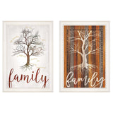 Set Of Two Family Tree or Roots White Framed Print Wall Art - Homeroots - Flyclothing LLC