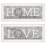 Set Of Two Where Our Story Begins 1 White Framed Print Wall Art - Homeroots - Flyclothing LLC