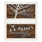 Set Of Two Spread Your Wings 1 White Framed Print Wall Art - Homeroots - Flyclothing LLC