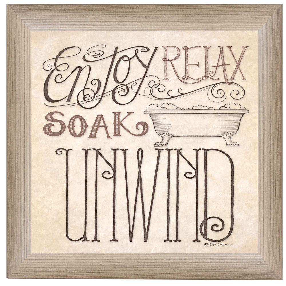 Soak and Relax 1 Brown Framed Print Bathroom Wall Art - Homeroots - Flyclothing LLC