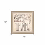 Soak and Relax 1 Brown Framed Print Bathroom Wall Art - Homeroots - Flyclothing LLC