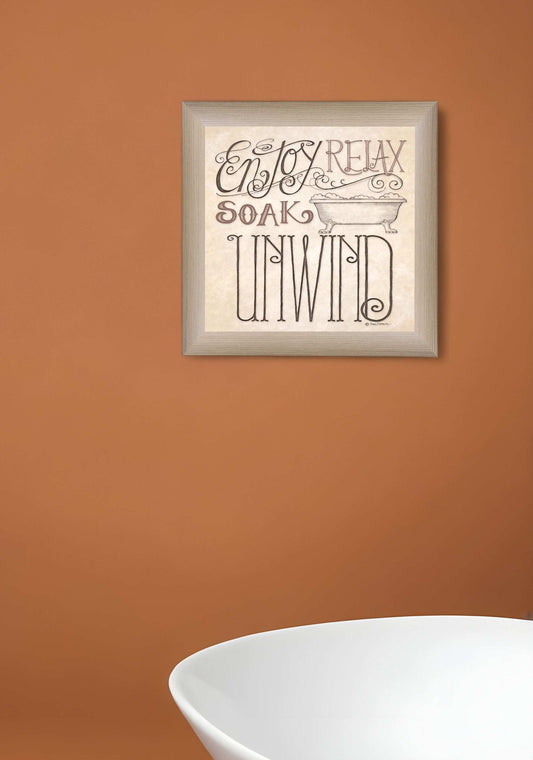 Soak and Relax 1 Brown Framed Print Bathroom Wall Art - Homeroots - Flyclothing LLC