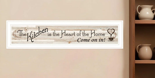 Kitchen Is The Heart of The Home White Framed Print Kitchen Wall Art - Homeroots - Flyclothing LLC