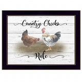 Country Chicks Rule 1 Black Framed Print Wall Art - Homeroots - Flyclothing LLC