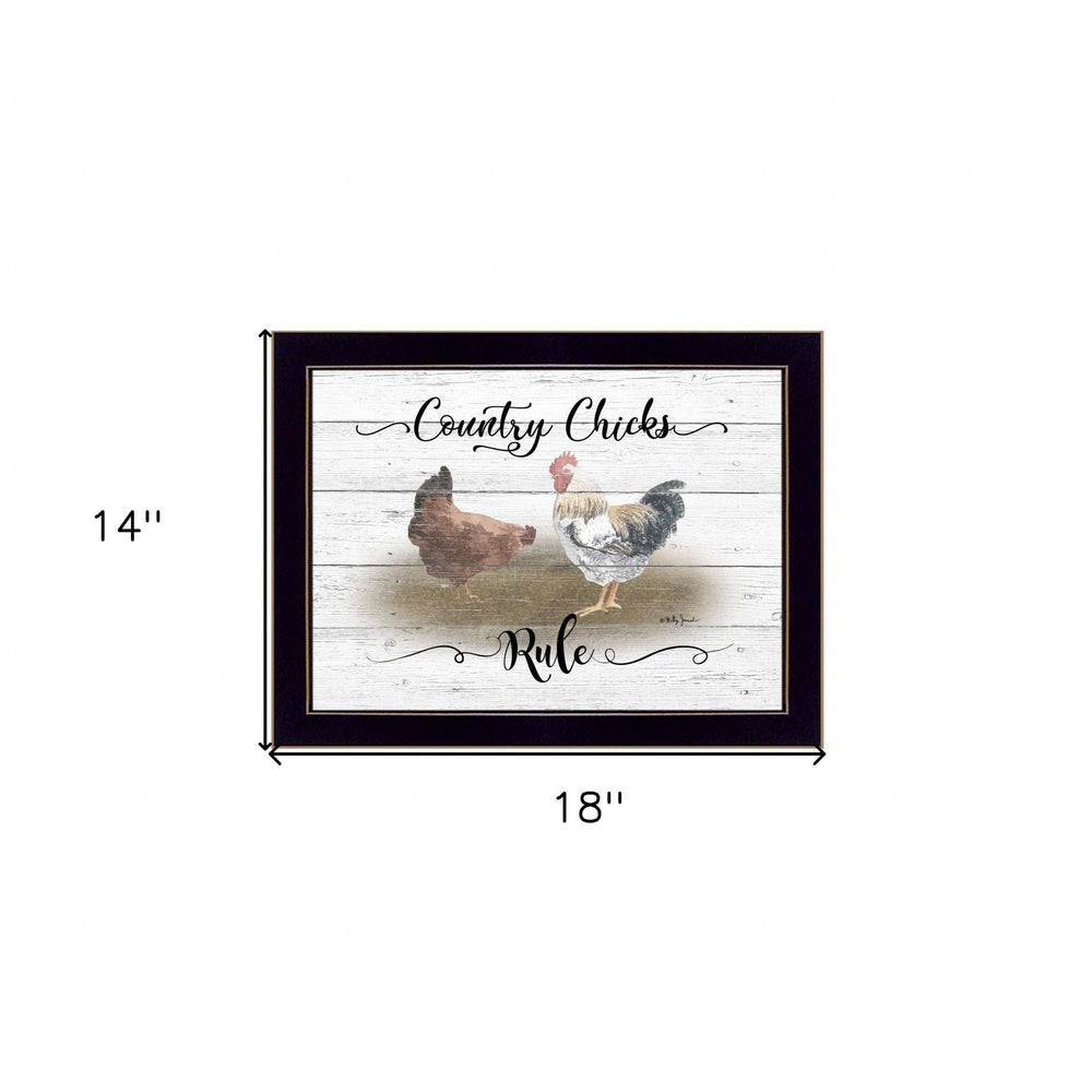 Country Chicks Rule 1 Black Framed Print Wall Art - Homeroots - Flyclothing LLC