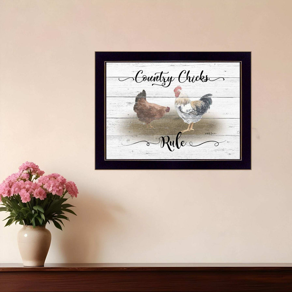 Country Chicks Rule 1 Black Framed Print Wall Art - Homeroots - Flyclothing LLC