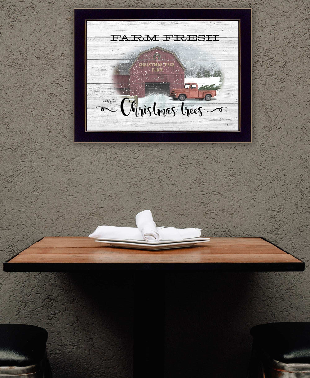 Farm Fresh Christmas Trees 1 Black Framed Print Wall Art - Homeroots - Flyclothing LLC