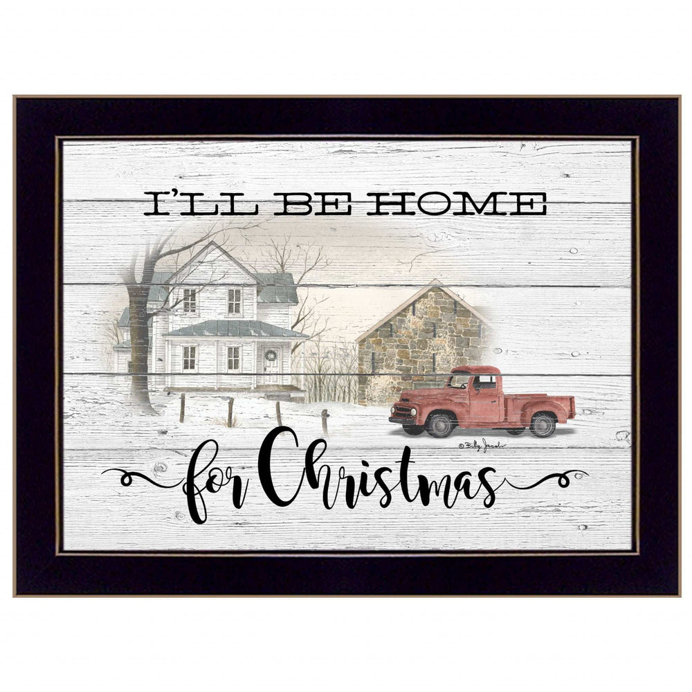 Ill be home for Christmas 1 Black Framed Print Wall Art - Homeroots - Flyclothing LLC