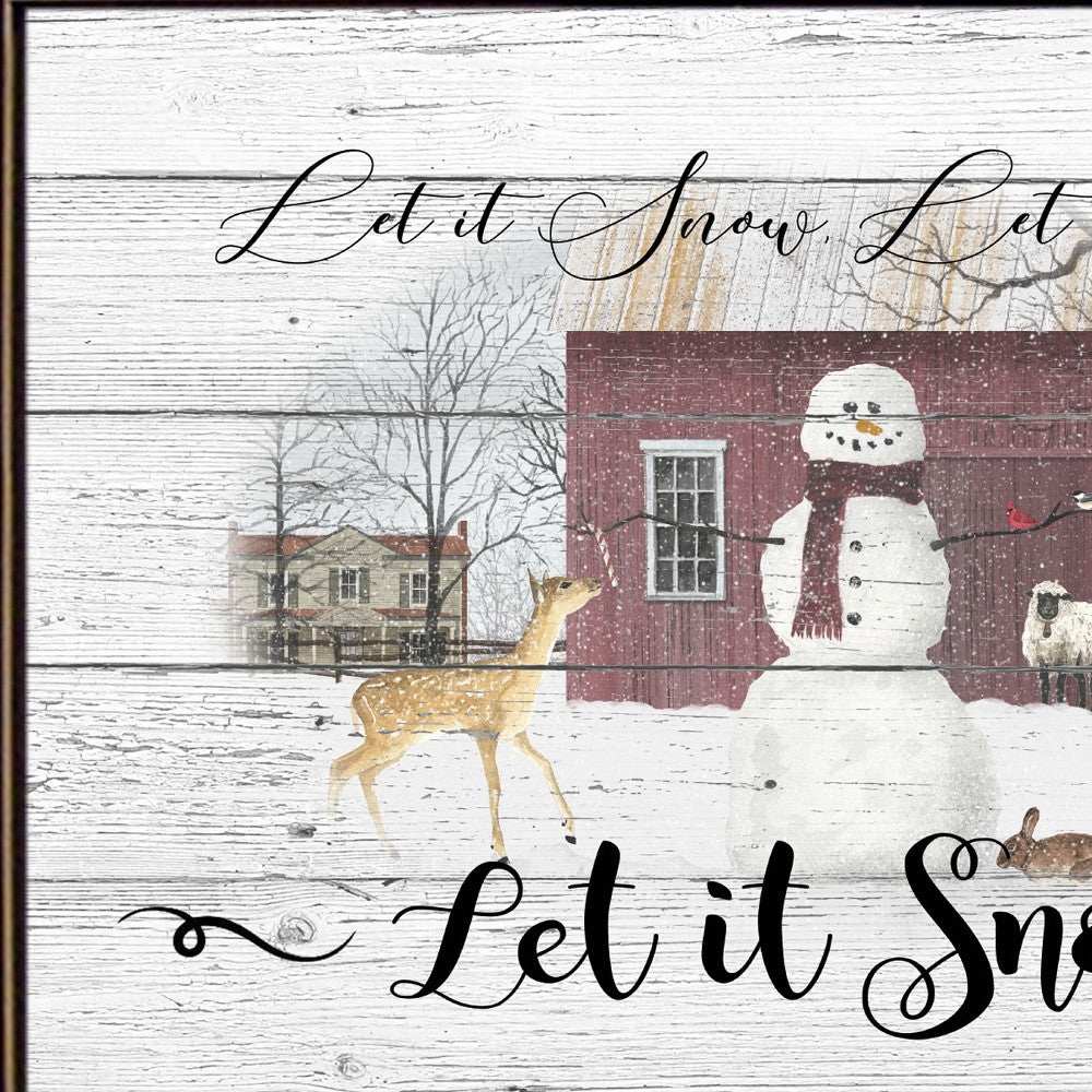 Let It Snow 1 Black Framed Print Wall Art - Homeroots - Flyclothing LLC