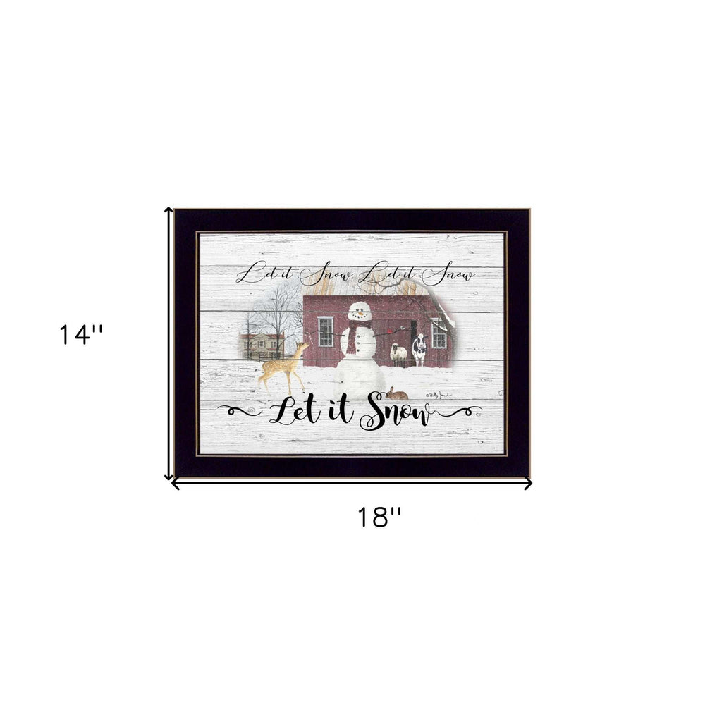 Let It Snow 1 Black Framed Print Wall Art - Homeroots - Flyclothing LLC