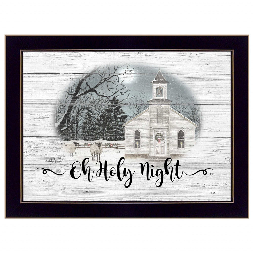 OH HOLY Night 1 Black Framed Print Wall Art - Homeroots - Flyclothing LLC